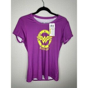 NEW Under Armour Shirt Womens Medium Wonder Woman DC Comics HeatGear Fitted Tee